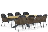 Santika Furniture Santika Fasano/Diogo 280 cm dining tuinset 9-delig