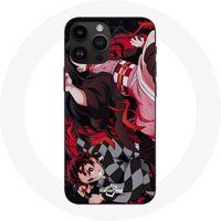 Maniacase Hoesje voor Iphone 14 Pro Demon Slayer Tanjiro Nezuko Attack Combat
