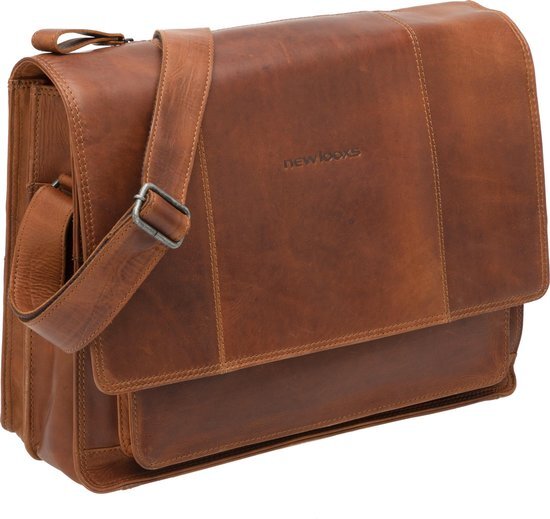 New Looxs Fellini leren laptop fietstas - 18 liter – cognac