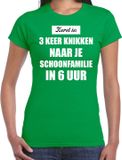 Bellatio Decorations Groen fout Kerstshirt / t-shirt - Kerst is 3 keer knikken naar schoonfamilie - dames - Kerstkleding / Christmas outfit XXL