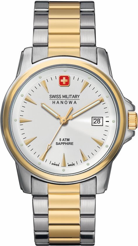 Swiss Military Hanowa 06-5044.1.55.001 horloge heren - zilver en goud - edelstaal