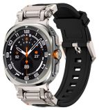 Wigento Samsung Smartwatch-band voor Samsung Galaxy Watch Ultra 47mm, siliconen met titanium sluiting