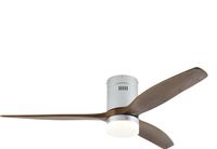 Corberó CVTGHC3 Plafondventilator met ledlicht, 132 cm, stil, 6 snelheden, Scandinavisch design, timer, afstandsbediening, zomermodus, winter, vleugels van donker hout
