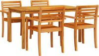 vidaXL Eettafel Set Bruin Massief Acacia Hout