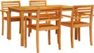 vidaXL Eettafel Set Bruin Massief Acacia Hout