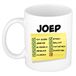 Bellatio Decorations Naam mok Joep - wit - top gozer - keramiek - 300 ml - cadeau collega beker