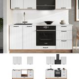 Vicco Eenpersoonskeuken Fame-Line, Wit Landhuis/Goudkleurig Eiken, 190 cm, WB Antraciet