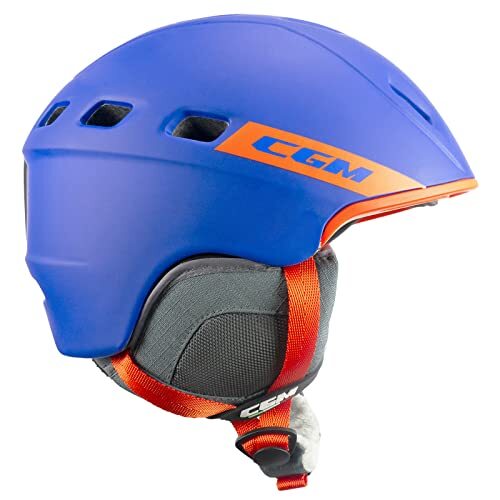 CGM Primo, skihelm voor volwassenen, uniseks, blauw, mat, oranje, L (58-61cm)