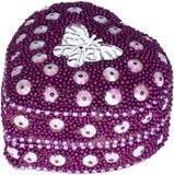 Nature planet Tanden opbergdoosje voor kinderen - vlinder paars - 6 x 6 x 3 cm - handgemaakt - decoratief