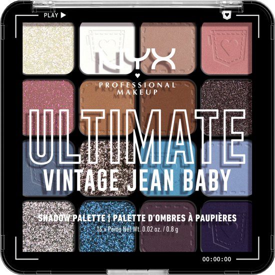NYX Professional Makeup Ultimate Shadow Palette - Vintage Jean Baby - 16 Colors