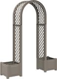 vidaXL Rozenboog met plantenbak Grijs 168,5 x 43 x 207 cm PP
