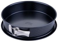 Zenker Springvorm met platte bodem Ø 26 cm - bakvorm met hartreliëf, PFAS-vrij, ideaal voor Valentijnsdag en Moederdag, Made in Germany, zwart