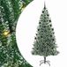 vidaXL Kunstkerstboom Sneeuw Gevlokt met LED Licht Groen en Wit 210 cm