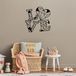 Stijlvol zwart decoratief metalen wandaccessoire, 68 x 68 cm, 100% metaal, 1,5 cm dik, perfect voor moderne woondecoratie en kunstdisplay