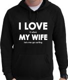 Bellatio Decorations Shoppartners Bv I love it when my wife lets me go surfing sweater - grappige surfen hobby hoodie zwart heren - Cadeau surfer XXL