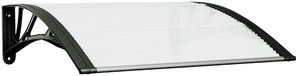 vidaXL Deurluifel 80x75 cm polycarbonaat zwart en transparant