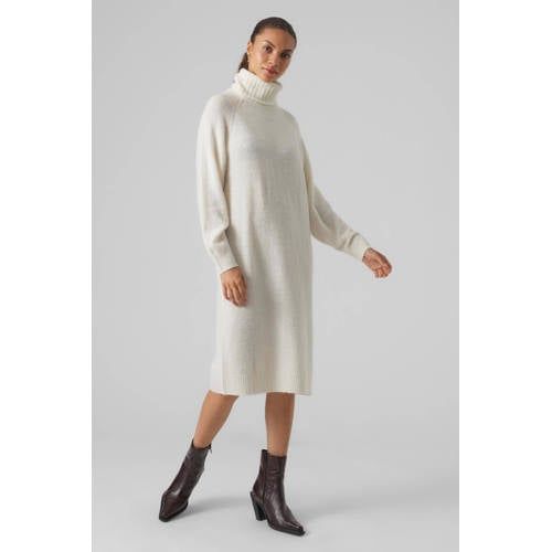 VERO MODA VMDANIELA Recycled Polyester Knit Dress - Off White