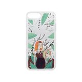 Transparante Maria Hesse Transparante hoes voor iPhone 7 Plus en iPhone 8 Plus met glitter en illustratie van meisje met eenhoorn exclusief ontwerp van Maria Hesse