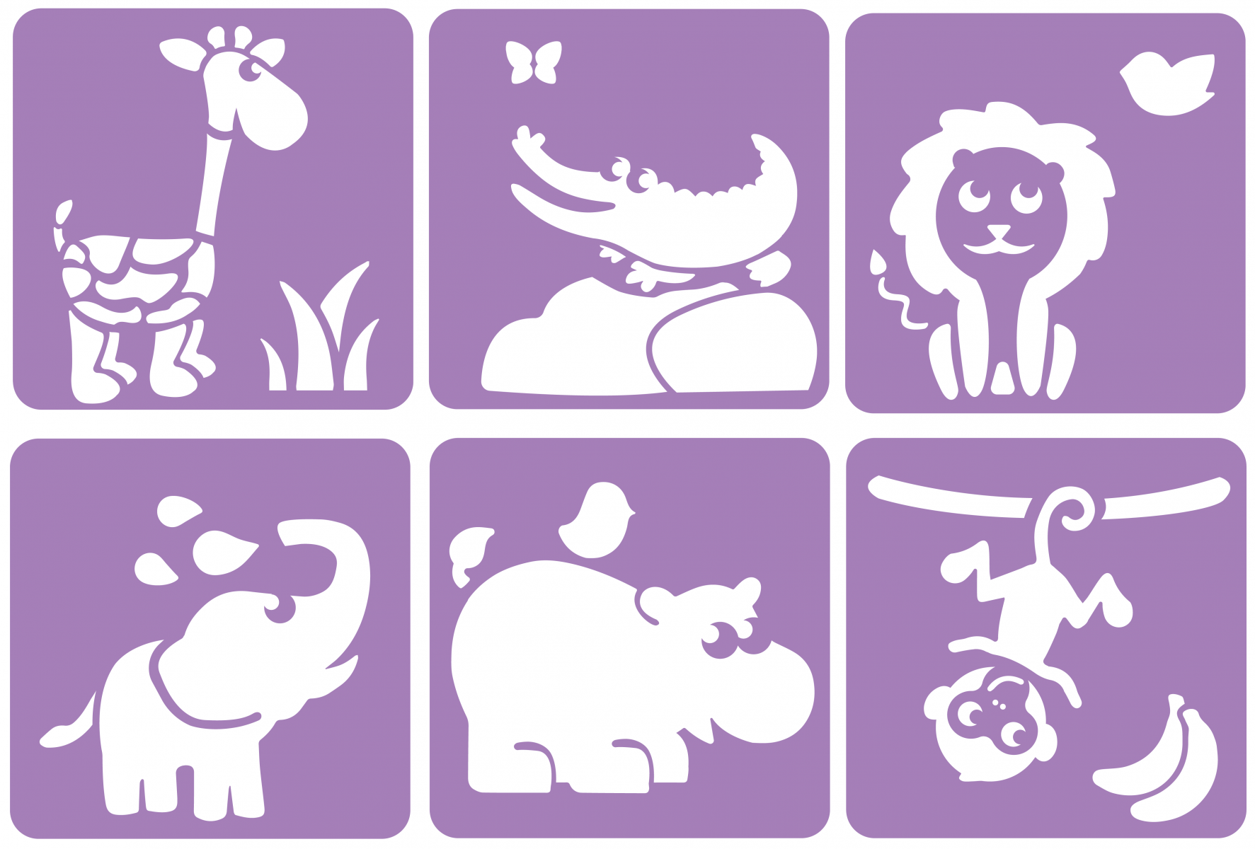 Sodertex L730004 - Belettering - paars - 14x14cm - kunststof - 5mm - 6 stuks