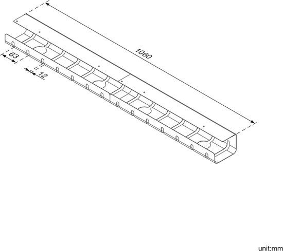 ROLINE kabelgoot, voor montage onder bureau (2 stuks), zilver