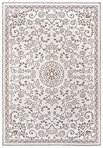 Northrugs Leyte Indoor/Outdoor Tapijt - 80x150cm - Oosters Vintage Design - Bruin/Taupe