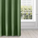 Eurofirany Rita Gordijn glad, eenvoudig, effen, 8 oogjes, modern, slaapkamer, woonkamer, kinderkamer, 1 stuk, polyester, donkergroen, 140 x 250 cm