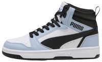 PUMA Rebound V6 Mid Jr Unisex Sneakers - PUMA White-Snow Mountain Blue-PUMA Black