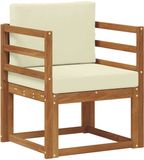 vidaXL Buitensofa Massief Acacia Hout en Polyester Naturel