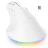 Bluestork - Ergonomische draadloze muis, verbinding 2,4 GHz + Bluetooth, 800-2400 dpi, 6 knoppen, RGB led - ergonomische verticale muis, pijnpreventie, pc, Mac, iPad, tablet - rechtshandigen