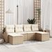 vidaXL Tuinbank Set 6-delig Beige Poly Rotan