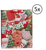 Gerimport Kerst cadeau tasje - 5 stuks - 24 cm - Groen