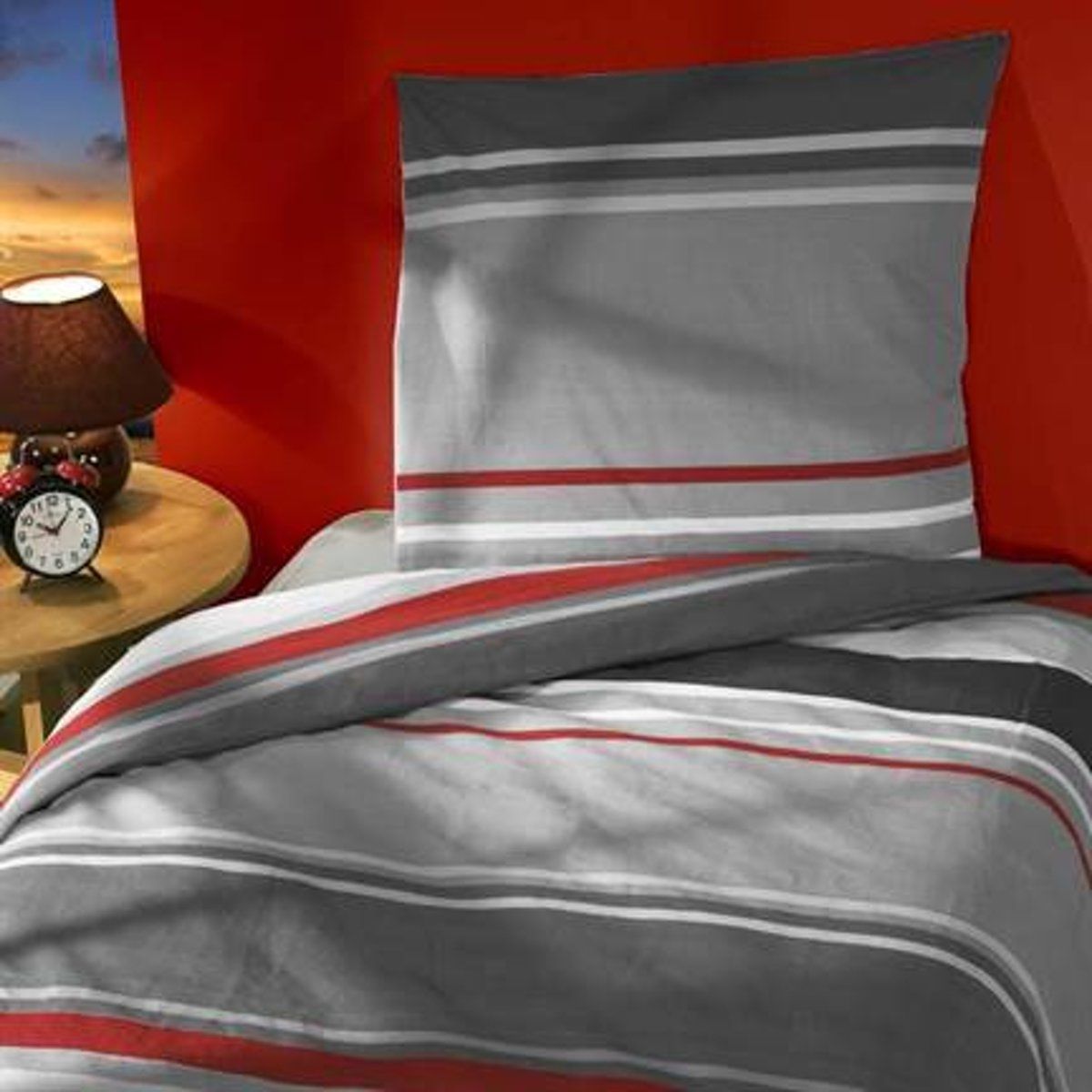 Snoozing Basha Dekbedovertrek Tweepersoons 200x200/220 cm + 2 kussenslopen 65x65 cm Grijs