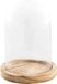 CHAKS Decoratie stolp - glas - houten plateau - D14 x H21 cm