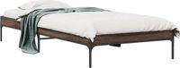VidaXL Bettgestell, braun, Eichenoptik, 90x190 cm, Holzfaser, Metall