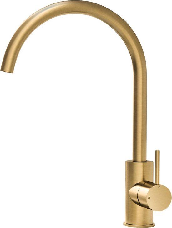 Hotbath Cobber Keukenmengkraan - 36 cm - Geborsteld Messing