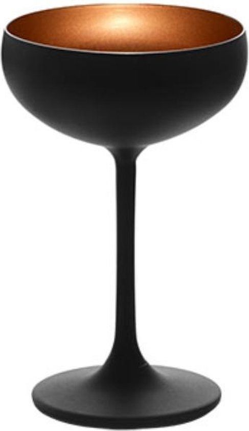 Stölzle Olympic Champagne Coupe - Zwart/Brons - 230 ml - Set van 6