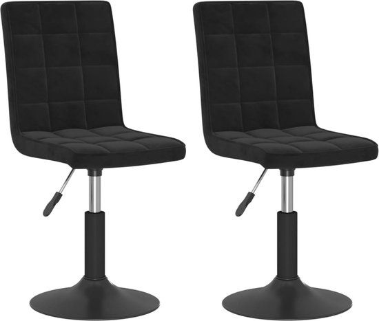 vidaXL Eetkamerstoelen draaibaar 2 stuks fluweel zwart