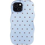 Selencia Vivid Wavy Backcover met MagSafe voor de Apple iPhone 15 - Happy Dots Digital Sky