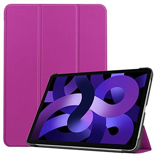 RanTuo Tablet Case voor iPad Air 5, PU Skin, Licht en Dun, Waterdicht, Stofdicht, Anti-Fall Beschermhoes voor iPad Air 5. (Paars)