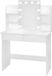 Happiq Table de toilette avec miroir LED - Table de maquillage pour chambre à coucher - Avec 2 tiroirs et 4 étagères - 90×40×125 cm