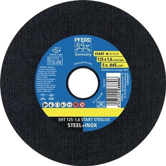 PFERD Trennschijf STEELOX BOX D125x1,6mm recht INOX boring 22,23mm doos à 25 st.