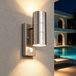 Lampe d'extérieur avec détecteur de mouvement, applique murale, aluminium, IP54, 35W, argent
