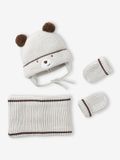 Vertbaudet Babyset muts « Ourson », snood en wanten baby
