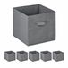 Relaxdays Panier de rangement, Set de 6, Gris clair, Tissu, 19 Litres, Pliable