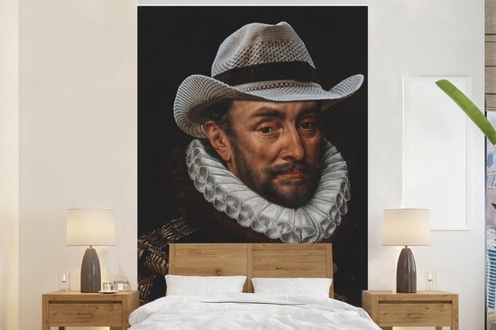 Nr1Wallpaper Behang - Fotobehang Willem van Oranje - Adriaen Thomasz - Cowboy hoed - Breedte 225 cm x hoogte 350 cm