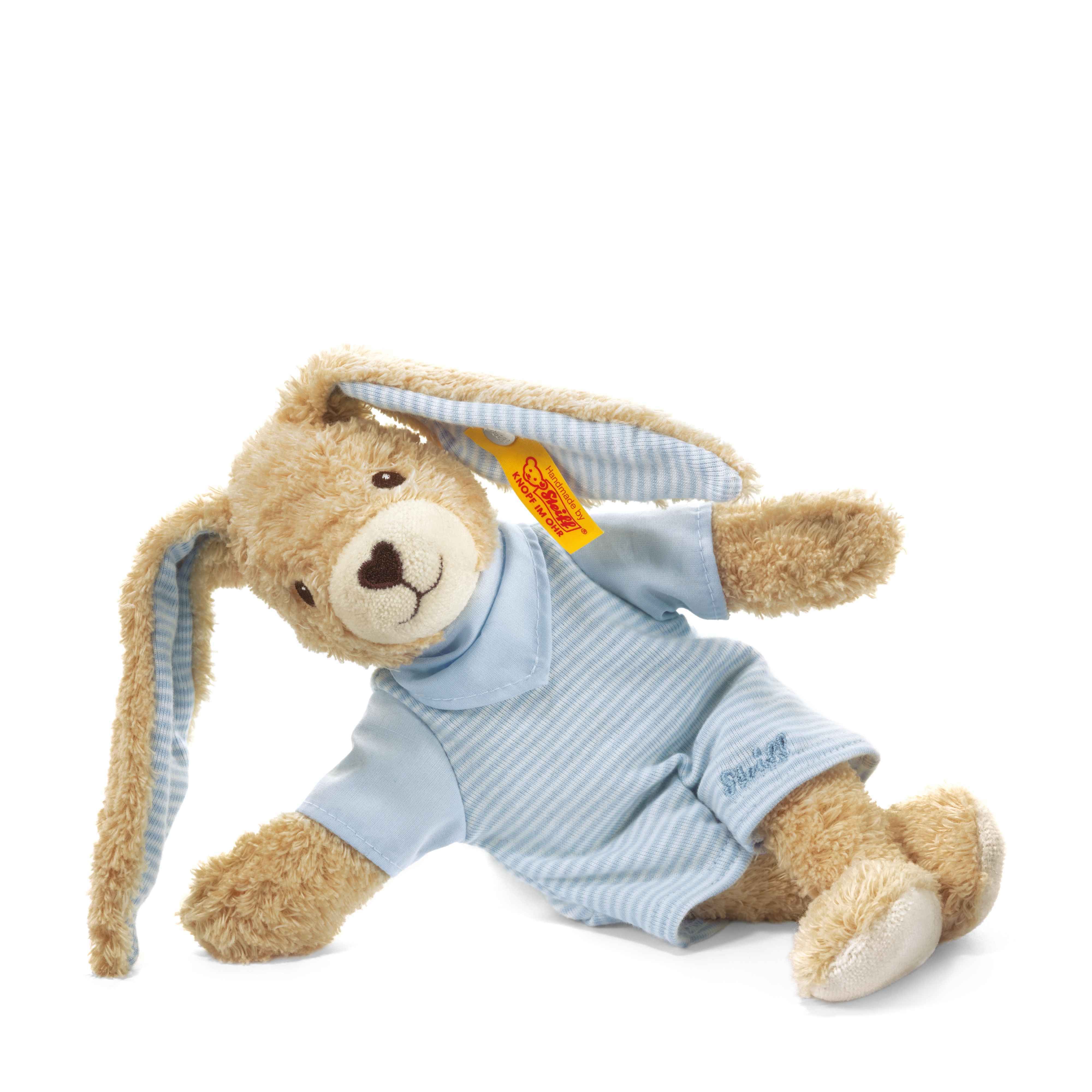 Steiff Hoppel - Knuffel - Blauw - 20cm - Katoen/Synthetisch - 237508