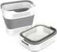 Merkloos 2-delige set wasmanden - Grijs/Wit - 43 liter