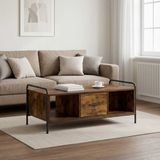 vidaXL Salontafel Gerookt eiken 99,5 x 49 x 41 cm Bewerkt hout