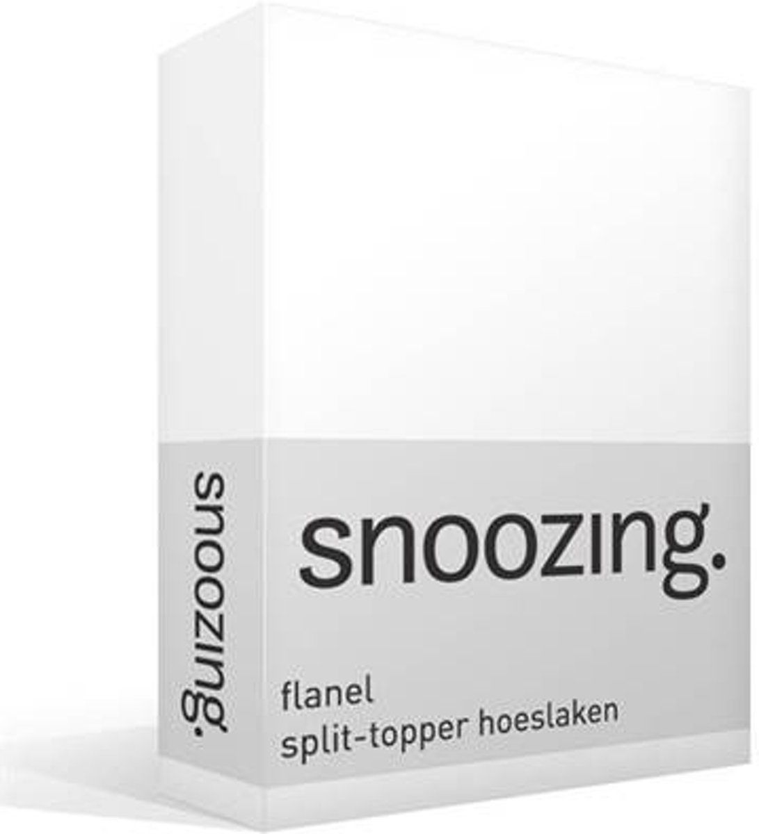 Snoozing flanel split-topper hoeslaken Wit 2-persoons (140x200 cm) (05 wit topper)