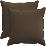 vidaXL - Kussensloop - 2 pcs - HOUTEN - Taupe - 55 x 55 cm - Faux Linnen